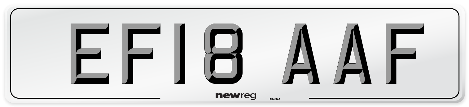EF18 AAF Number Plate from New Reg